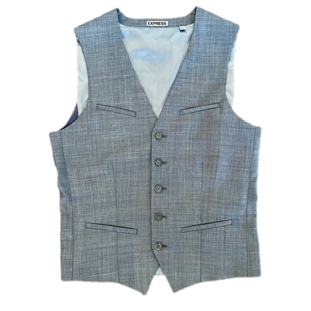 Express Slim Suit Vest Wool Blend